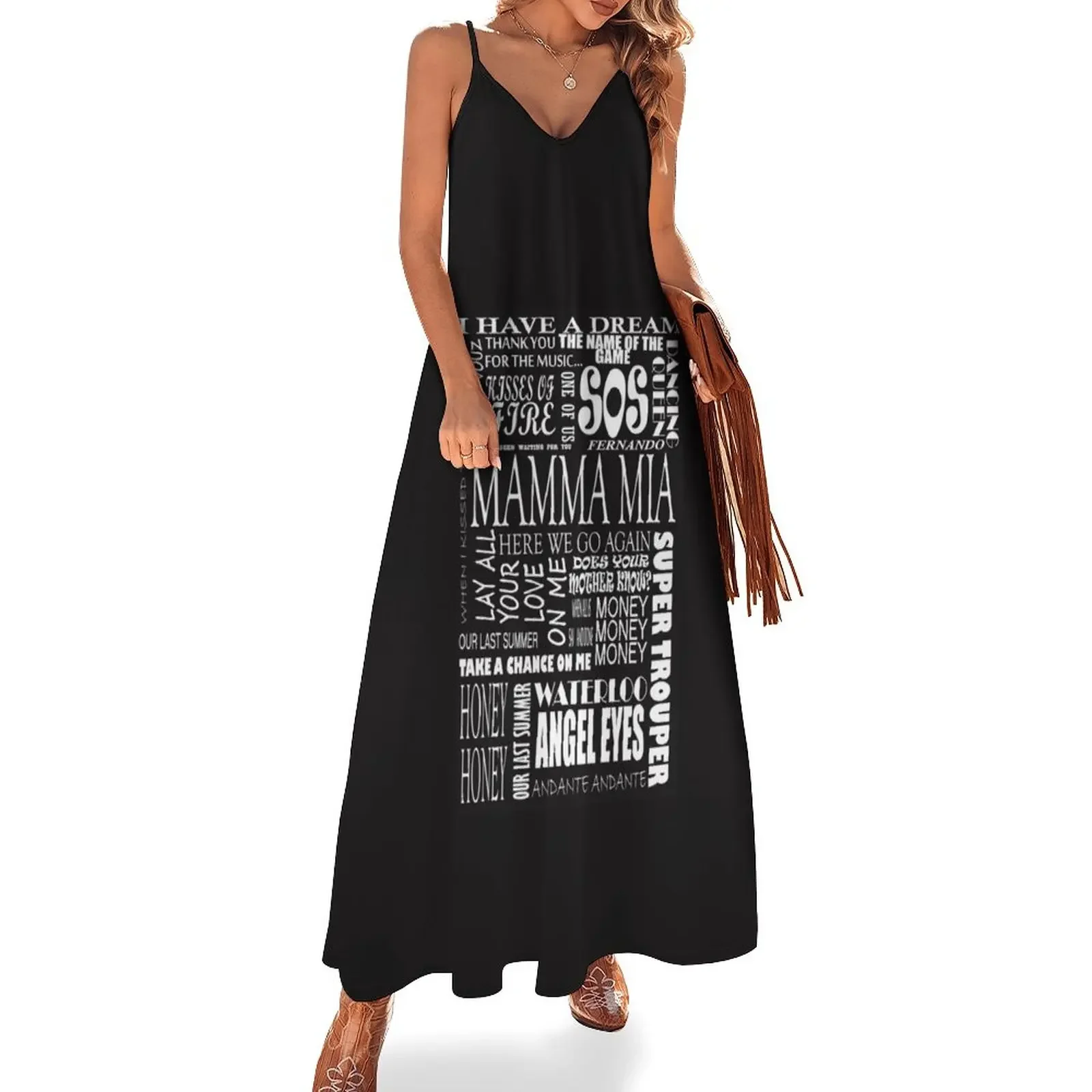 

Mamma Mia words songs Sleeveless Dress birthday dress Dresses summer dresses women's luxury party dress