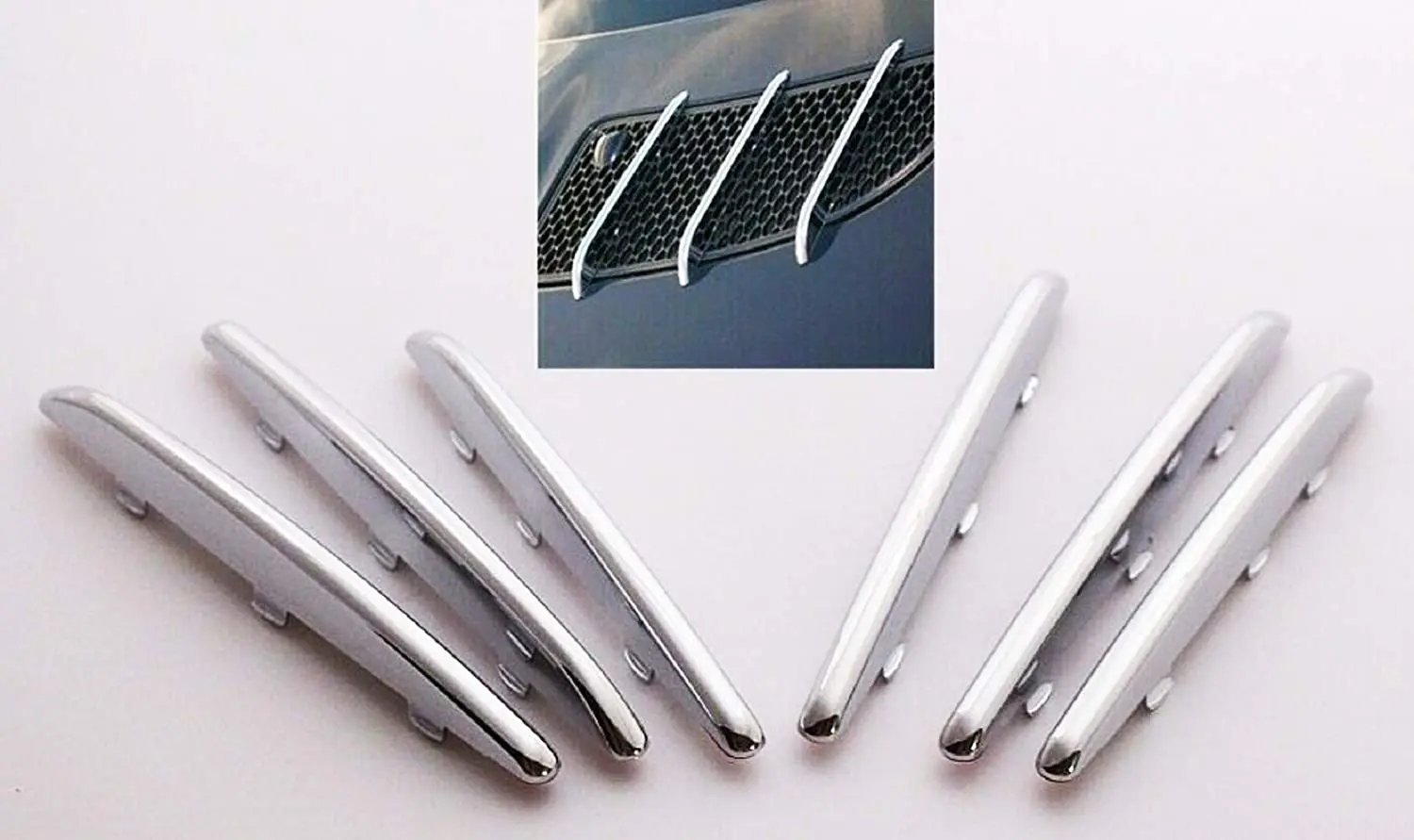 One Set of 6 Pieces Car Chromium Styling Chrome Hood Vent Trim Fin Covers For Mercedes Benz R171 SLK Class