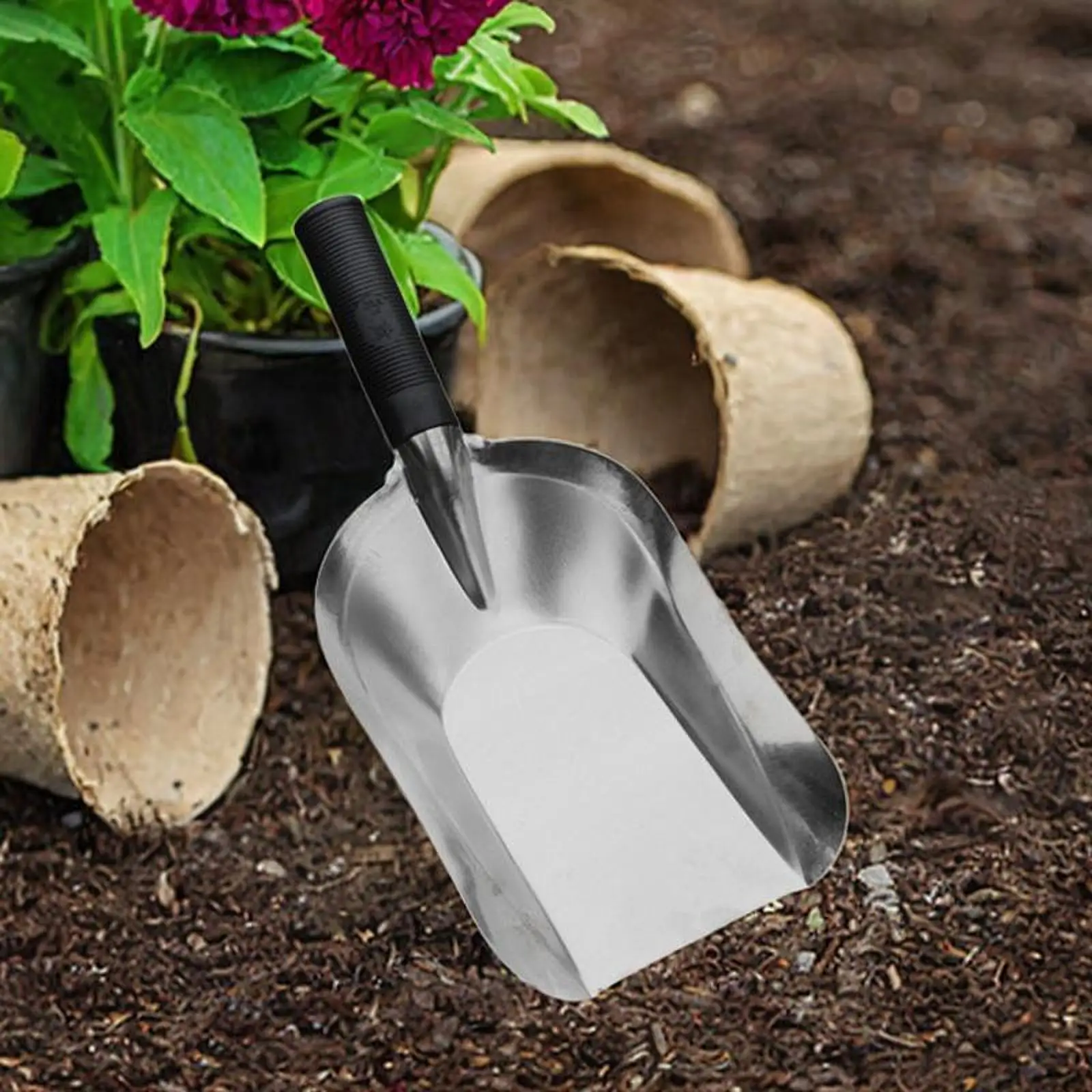 

Garden Spade Gardening Trowel Flat Spoon Design Stainless Steel Sturdy for Digging