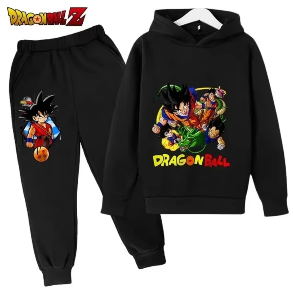 New Dragon Ball Hoodie Kids Spring Sportswear Boys and Girls Goku Sweatshirt Boys Clothes Girls Set Hoodie Pantsuit Children Y2K