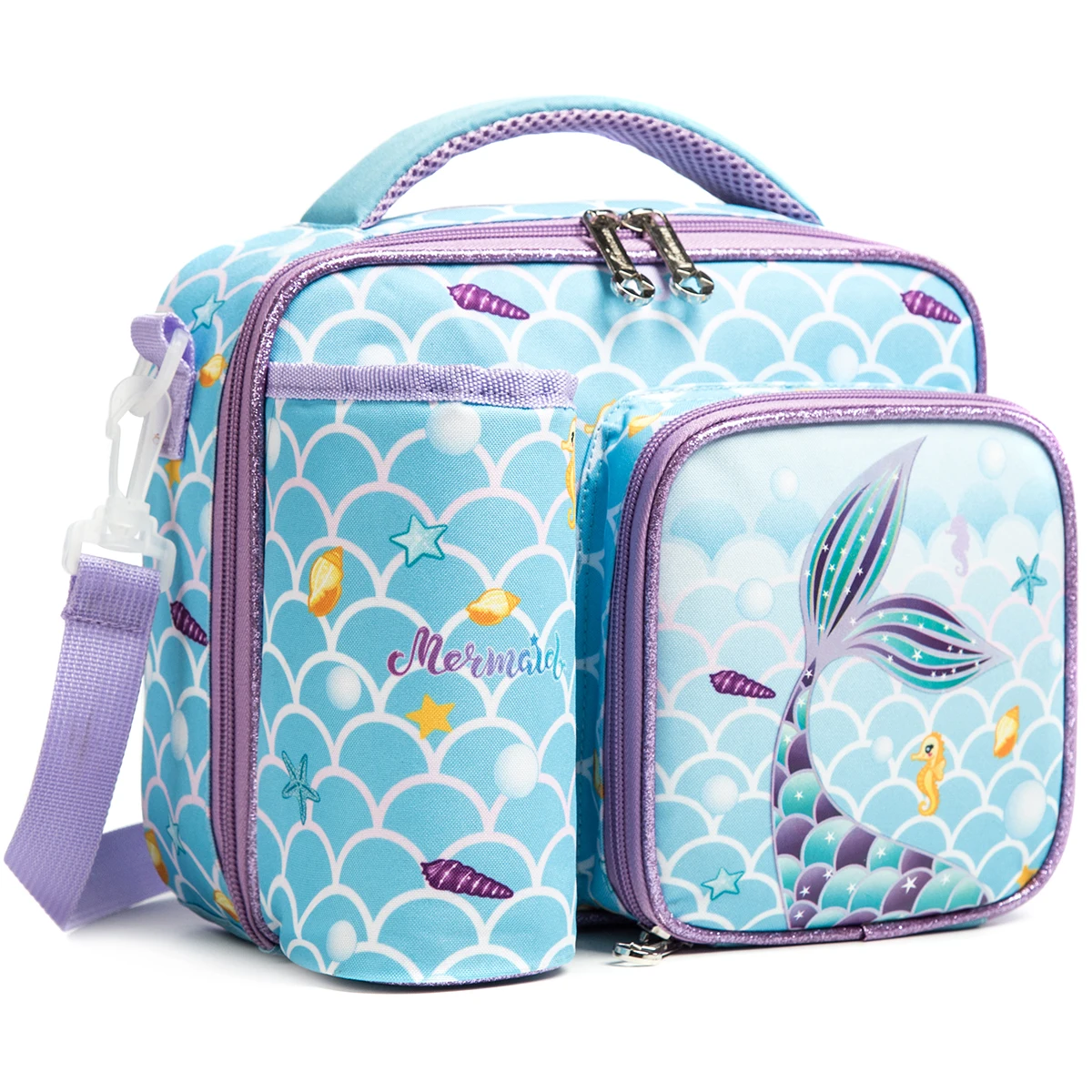 

Cute Kids Lunch Bag Meal Bag Set Washable Lunch Bag&Reusable Leakproof Bag for School & Nursery It's Beautiful for Girls