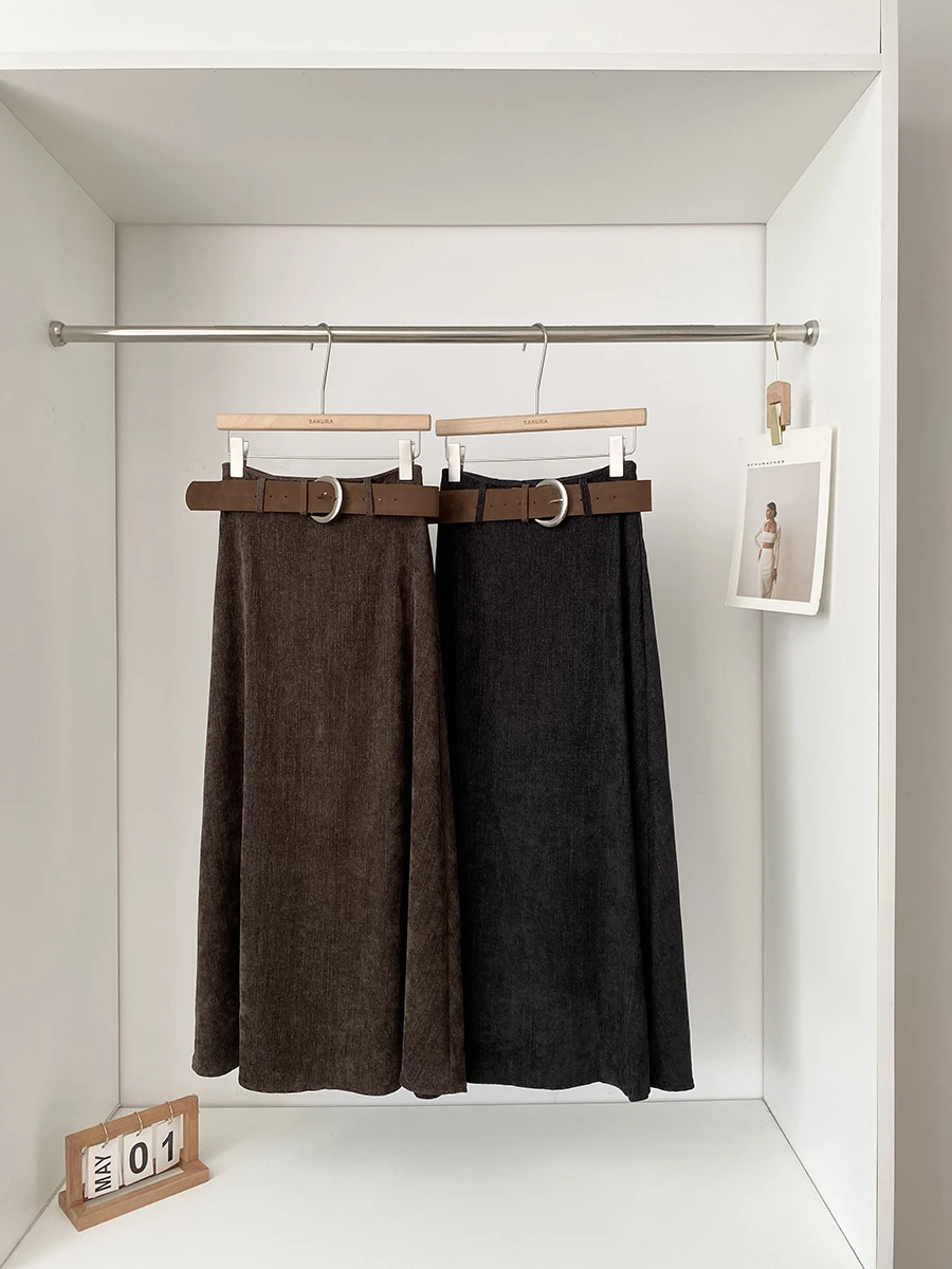 

Облегающая юбка-миди с высокой талией, цвет ретро, универсальная женская модная корейская юбка, осень 2025, новое поступление