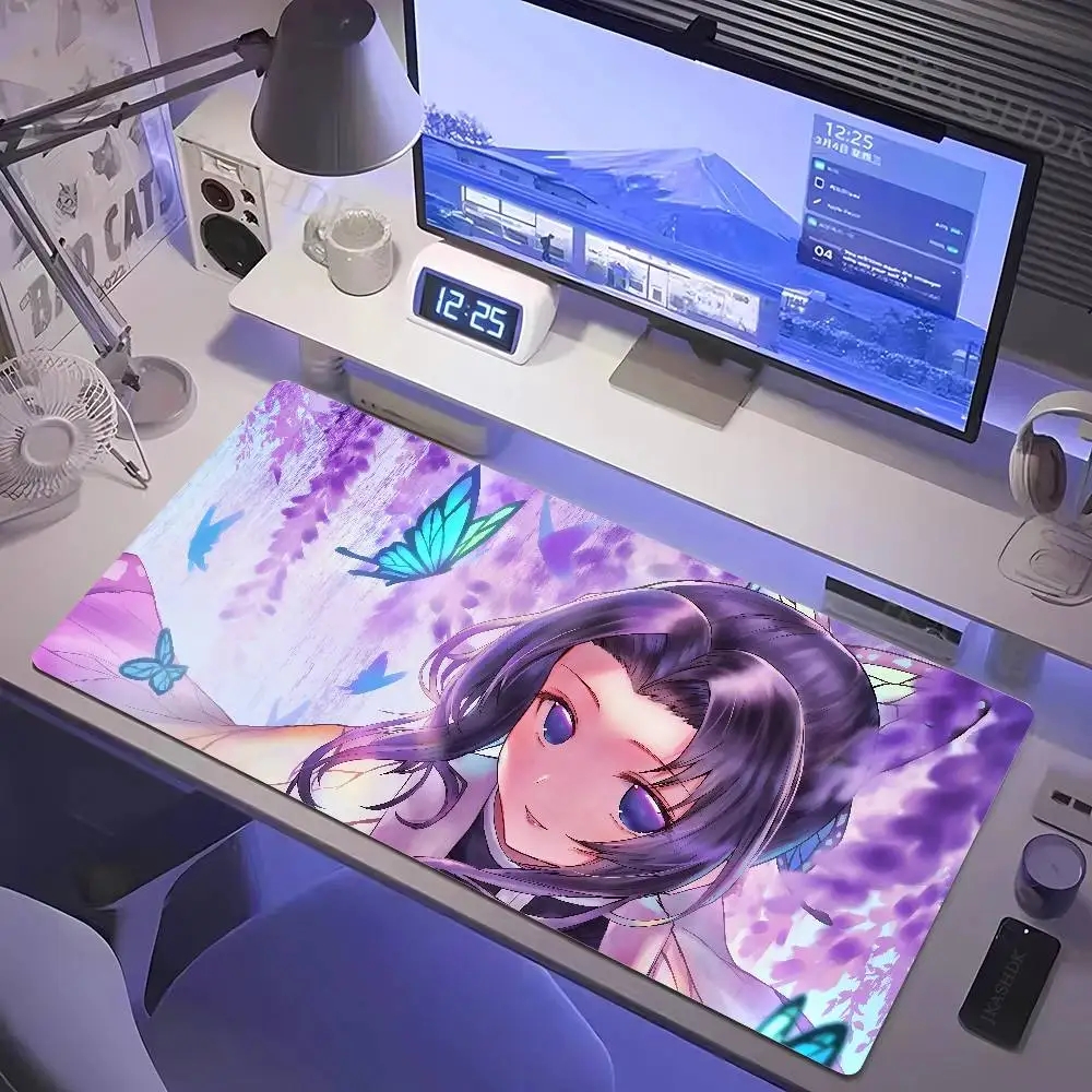 Demon Slayer Gyomei Anime Gaming Mouse Pad Large Rubber Keyboard Desk Mat With 2MM Stitched Edge Design
