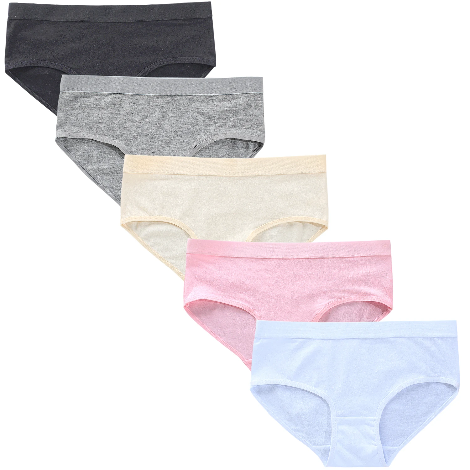 

1PCS Girls' underwear briefs 12-16Y Cotton middle Solid color triangle Double layered crotch area Kids Sports