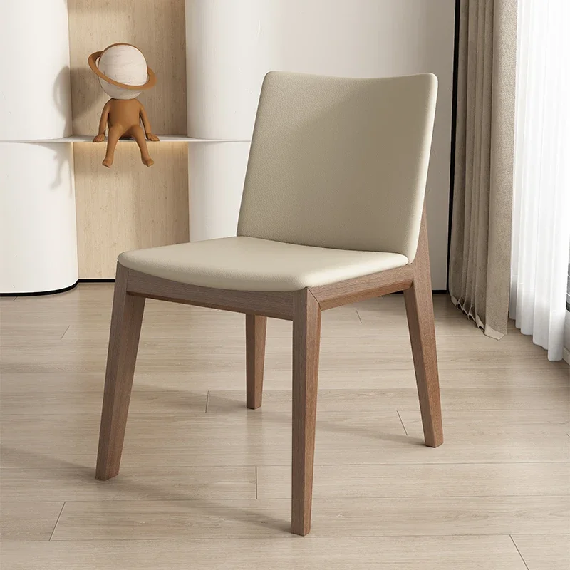 

French Solid Wood Dining Chair Nordic Home Backrest Designer Chair Modern Restaurant Ash Wood Solid Wood Dining Chair