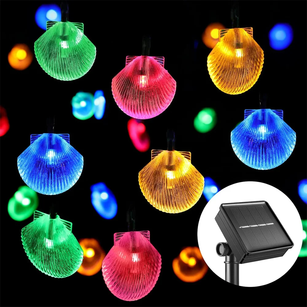 

12M 100Leds Solar Lamp Shell String Lights Outdoor Waterproof Garden Decoration Fairy Lights For Camping Patio Wedding Decor