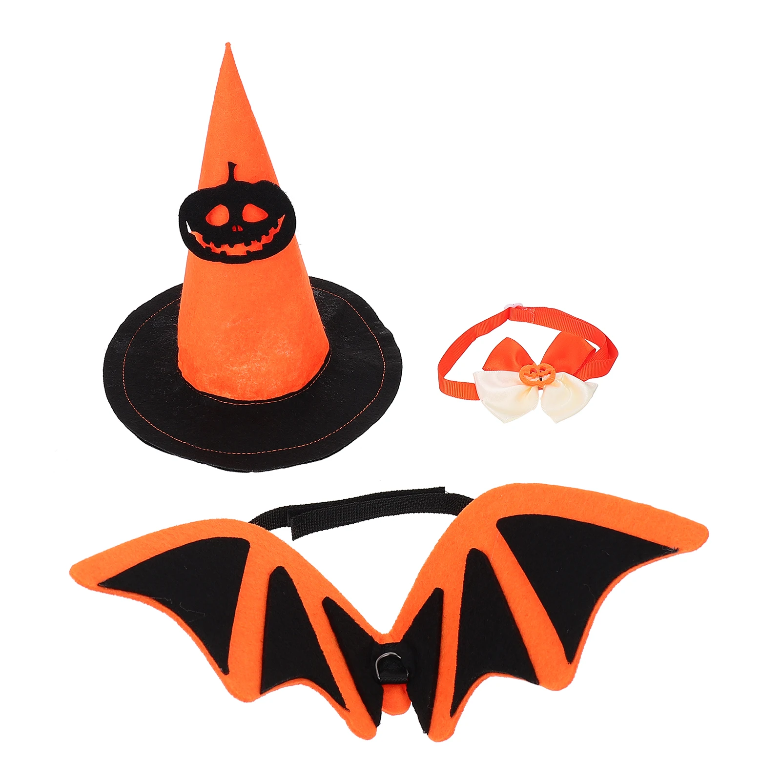

Bat Winged Pumpkin Hat Decorative Cat Bow Tie Halloween Pet Headdress Suits Costumes Decorate Lovely Festival
