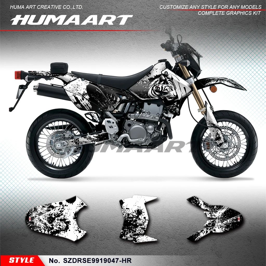 HUMAART Graphics Kit Adhesive Decals for Suzuki DRZ400E DRZ400SM KLX400 R, SZDRSE9919047-HR