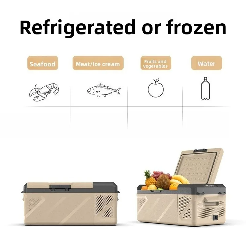 Portable Compressor Car Refrigerator 12V 24V Vehicle Fridge Freezer for Sedan Truck RV Boat Home Dual Use