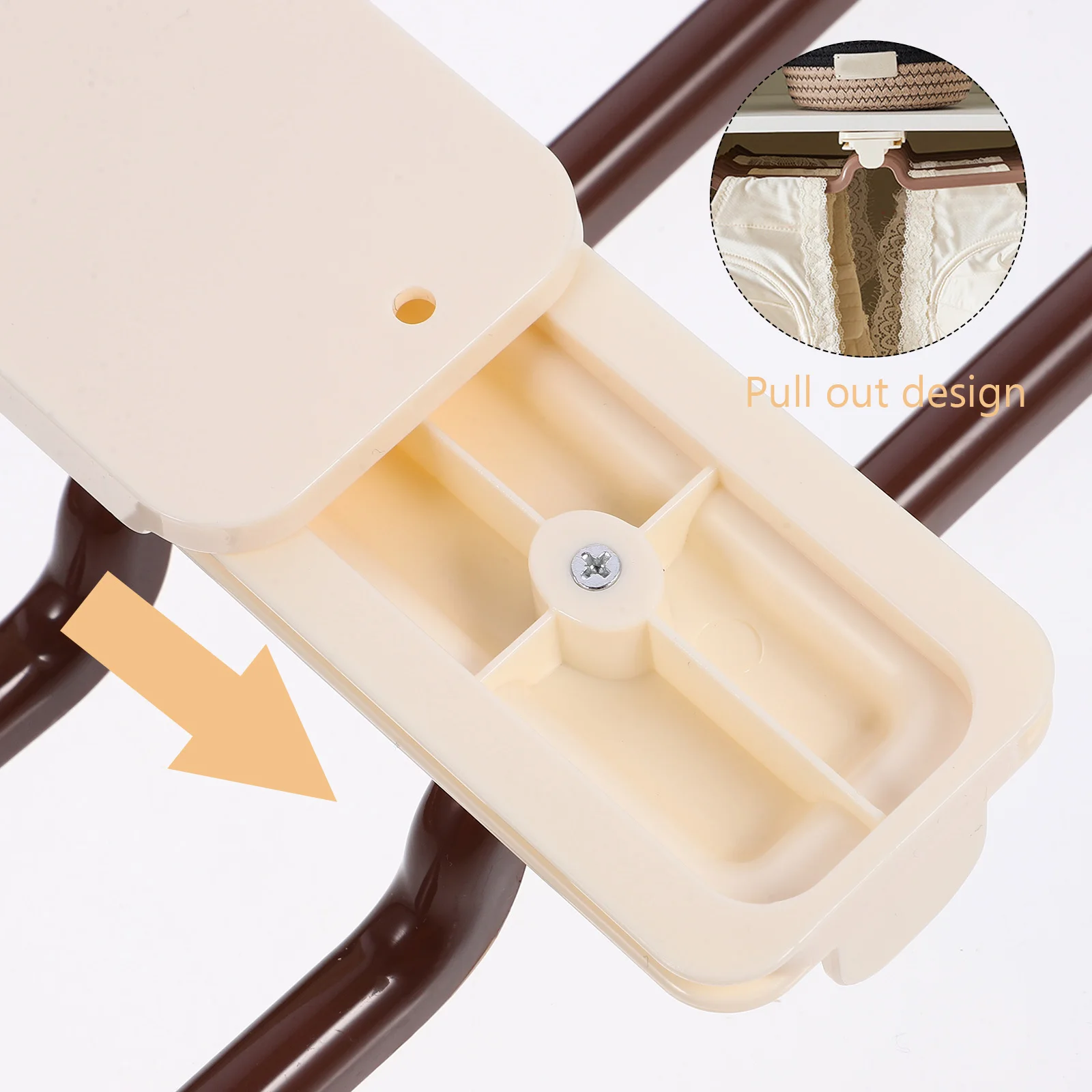 

Pull Out Sliding Wardrobe Rack Retractable Organizer Clothes and Underwear Hanging Hook Closet Space-Saving Light