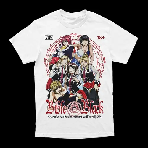 Imagen 2 del producto Polera Bible Camiseta negra de anime de todas las tallas de algodón unisex
