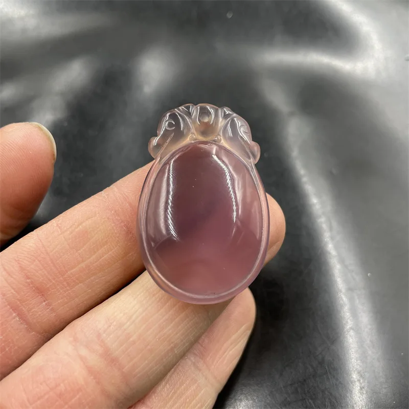 Cheap Jade Emperor Purple Chalcedony Agate Egg-Shaped Pendant Purple Chalcedony Double Dragon Pendant Jade pendant