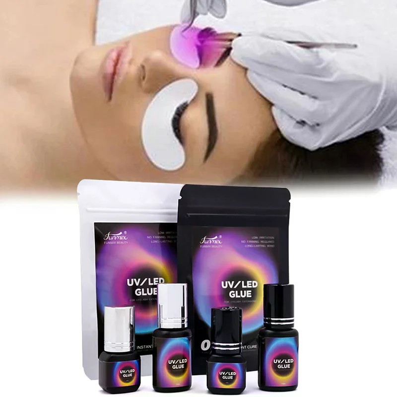 

1 Pcs 3/5ml UV LED Lamp Quick Drying Eyelash Glue Illuminator 1S Fast Curing Glue Eyelash Professional Eyelash Glue Makeup Tool