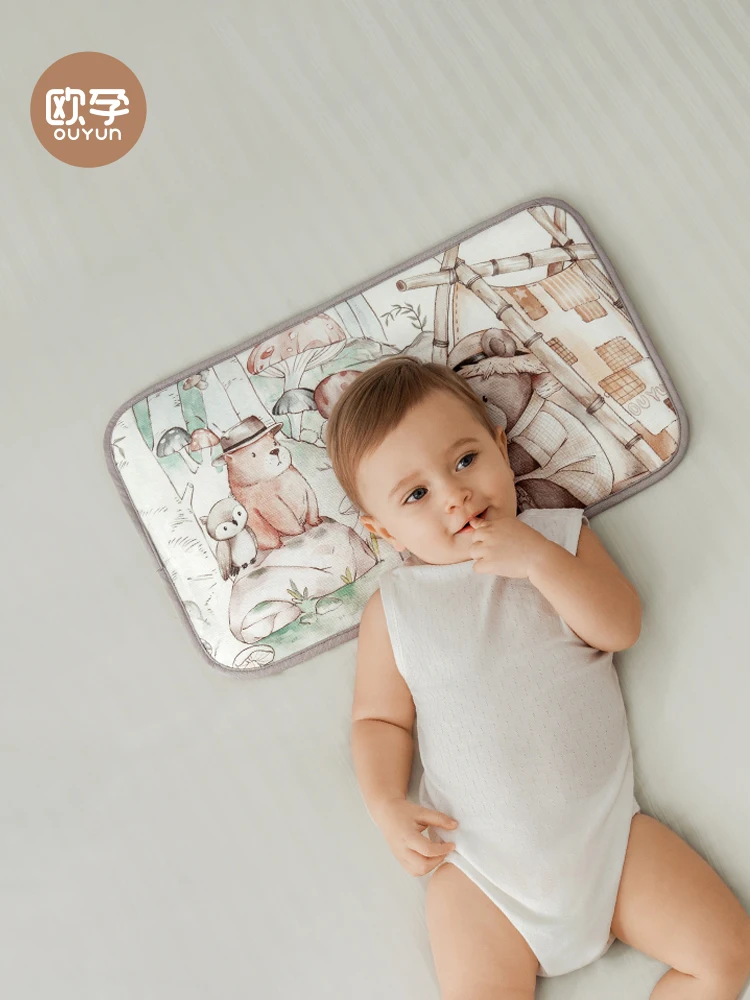 

OUYUN детская льняная подушка, летняя впитывающая дышащая детская шелковая подушка для новорожденных от 0 до 6 месяцев, крутая детская подушка