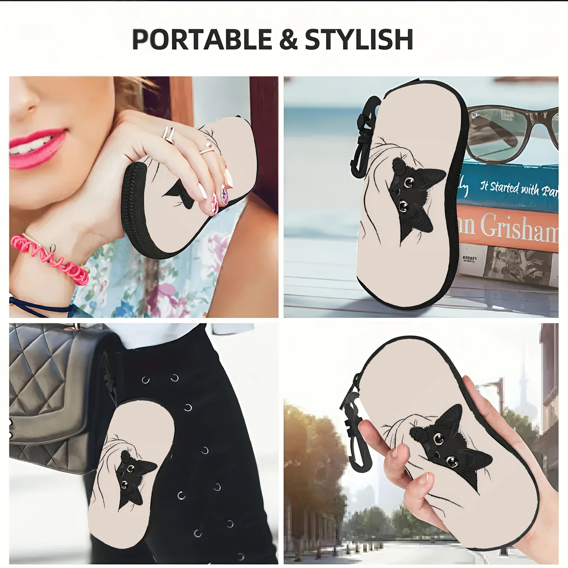 Printed Glasses Box Soft Dogs Cats Sunglasses Case Zipper Eyeglass Storage Bag Lightweight Cartoon Animal Glasses Case For Men
