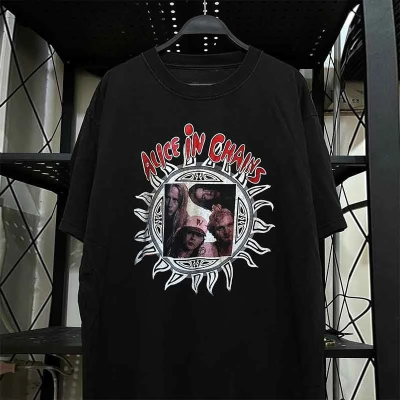 

Футболка с короткими рукавами Alice in Chains Alice Prisoner Band Cec, американская мужская и женская футболка из чистого хлопка в стиле ретро