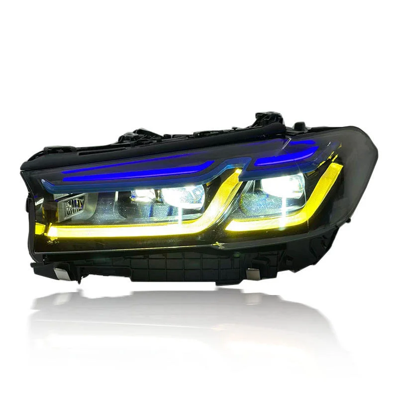 New Yellow-White Dual-Color Switch Light for 5 Series G30/F90 M 2018-2022 Laser M5 Style Headlamp 6000K Color Temperature
