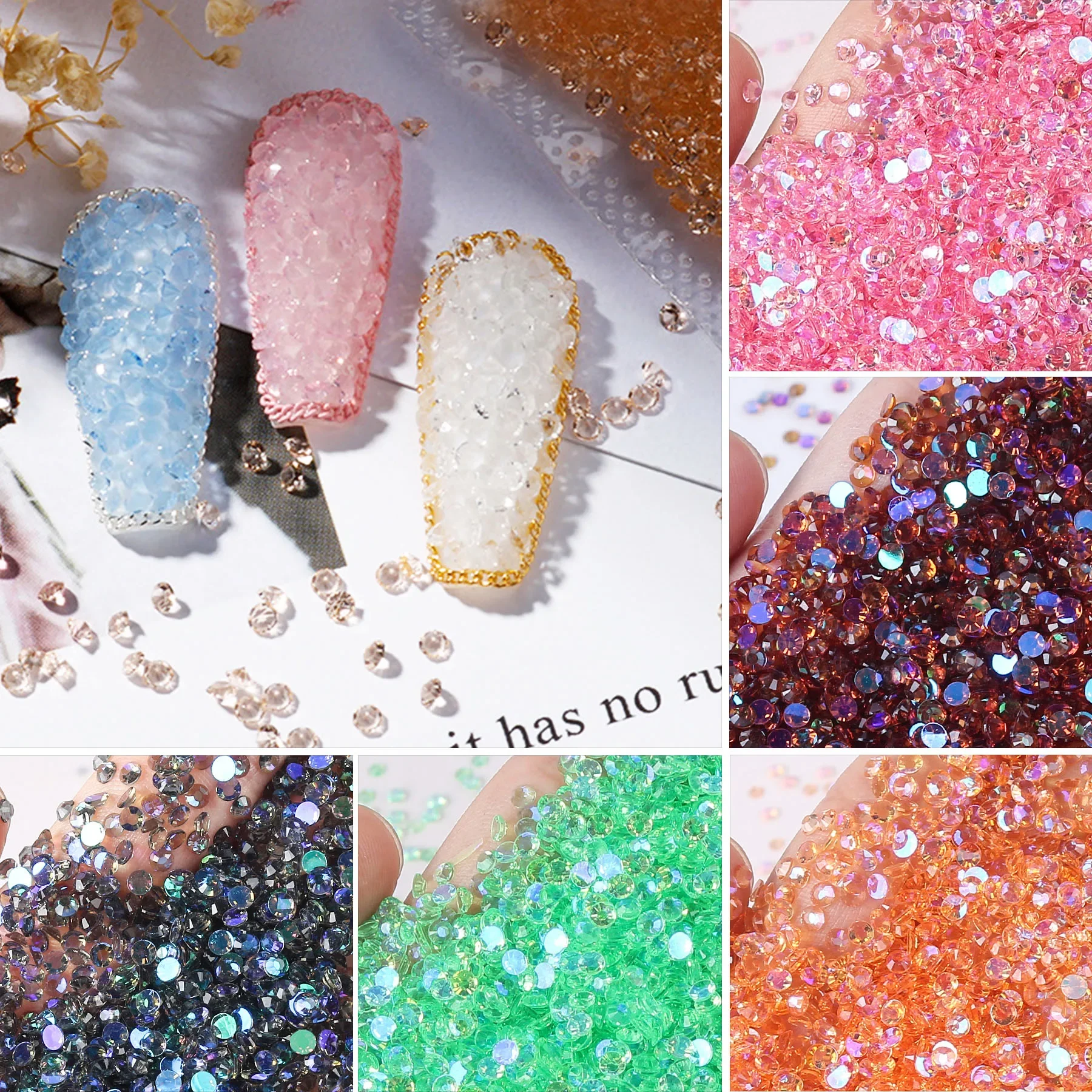 

50000pcs 3mm Resin Flat Bottom Diamond Transparent Rhinestone DIY Nail Enhancement Phone Case Jewelry Decorative Accessories