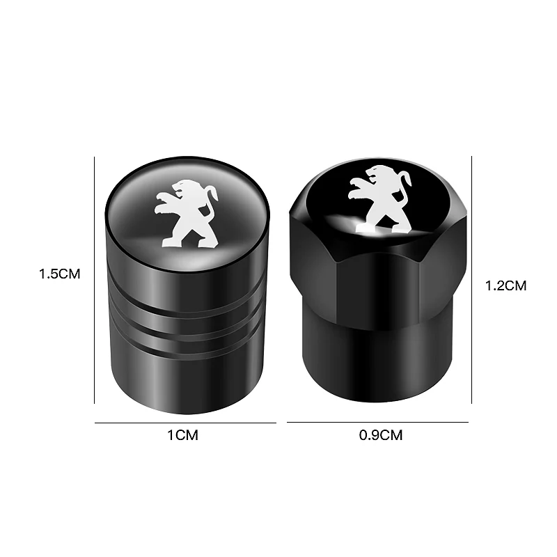 4 шт. металлические колпачки для штока клапана автомобильных колес, аксессуары для Peugeot 206 307 308 3008 207 208 407 408 508 2008 5008 107 106