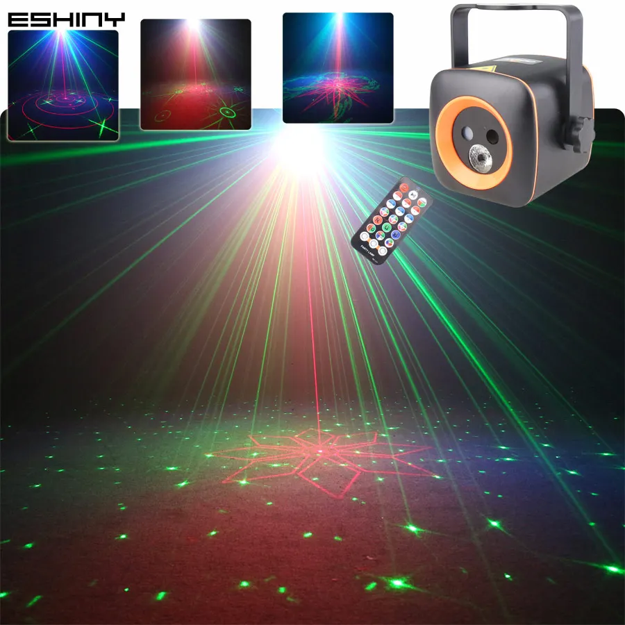 

Rechargeable RG Laser 60 Patterns Projector Disco DJ Light Party RGB LED Dance Bar Home Christmas Sound Stage Lamp Show R13D3