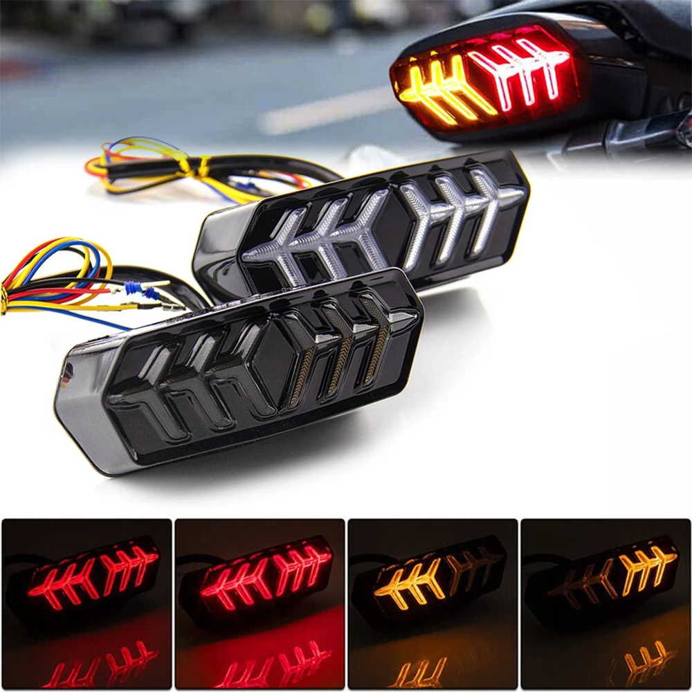 

LED Motorcycle Tail Light Stop Brake Lamp Rear Warning Turn Signal Lights for Honda Grom MSX125 CB650F CBR650F CTX700N YG125