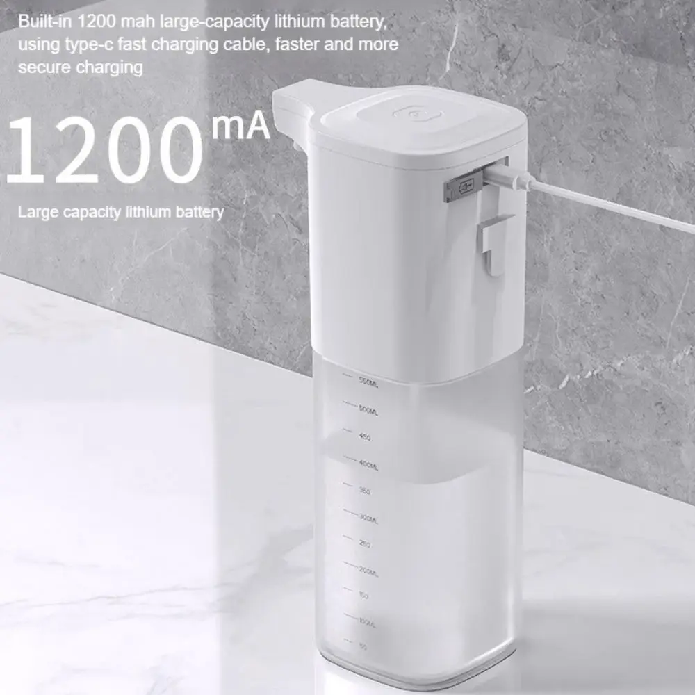 

Infrared Sensor Automatic Soap Dispenser Foaming Dispenser 550ml Capacity Smart Foam Dispenser USB Charging Contactless Design