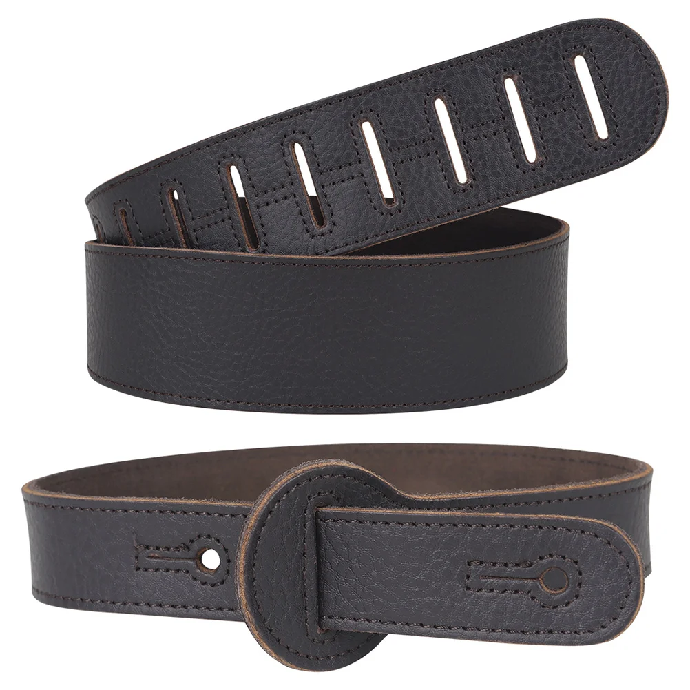 

Guitar Bass Strap Shoulder Replaceable Music Adjustable Brown Color Wear Resistant Tensile Parts Instrument Accessories Guitar