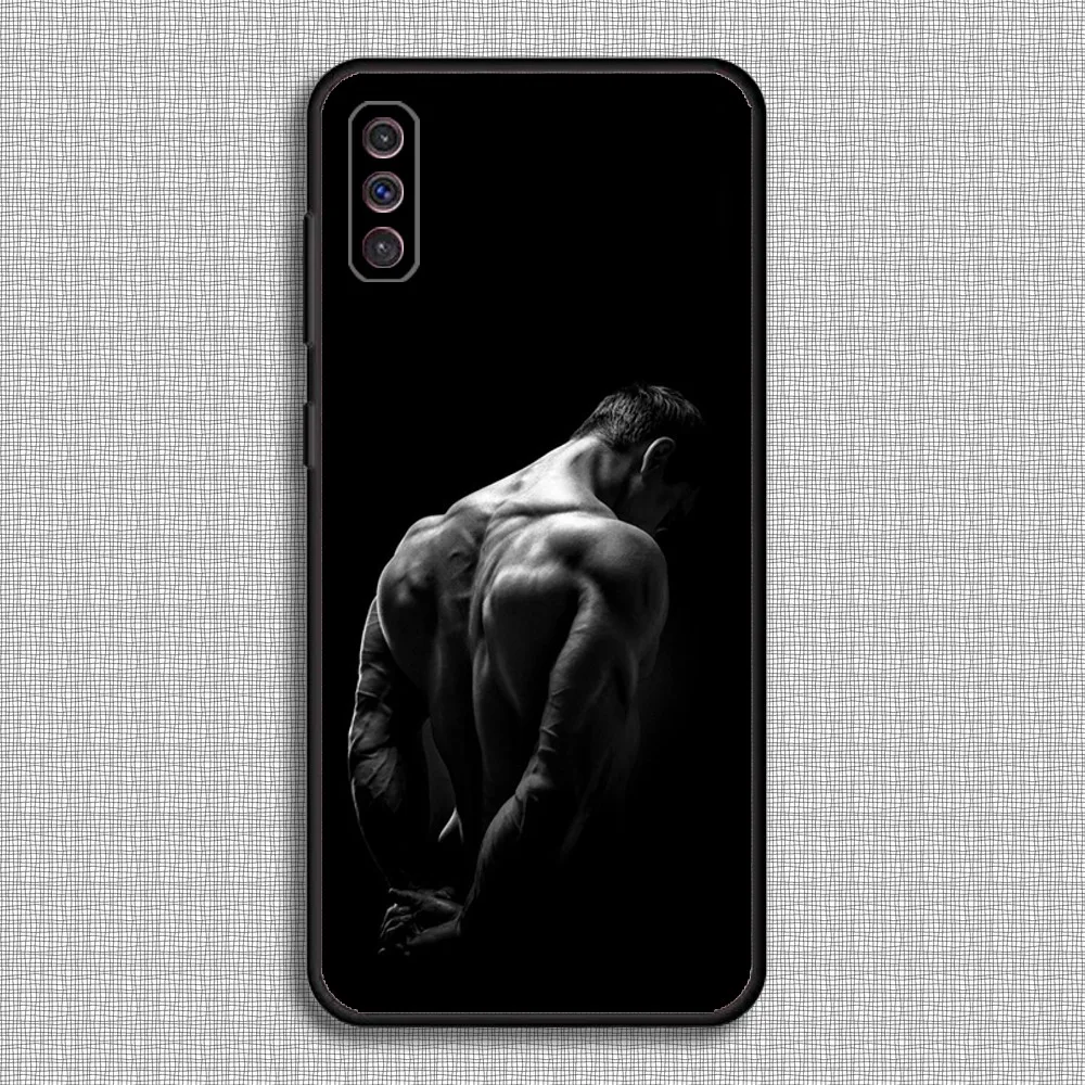 Bodybuilding Gym Fitness Phone Case For Samsung S23,23,22,30,21,10,9,Note20 Ultra,Lite,Ultra,5G,Plus,FE,Black Soft Case