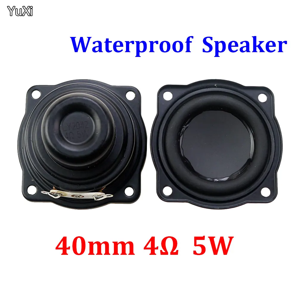 

YUXI 1Pcs 40mm Speaker 4Ω5W Rubber Edge Speaker Waterproof Full Frequency Modification Homemade Bluetooth Small Audio Speaker