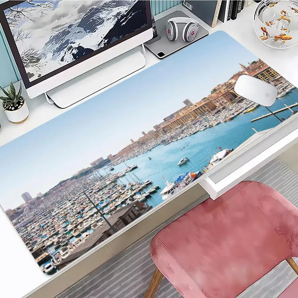 

Vieux Port Mouse Pad Desk Mouse Pad Cute HD Desk Pad Extended Gaming Keyboard Mats Large XXL Gamer Mousepad 90x40