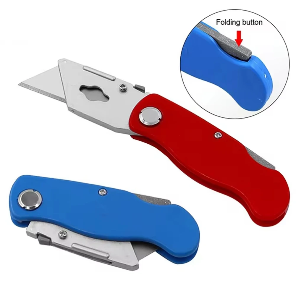 Folding Art Knife Household Office Stationery Wallpaper Knife Multifunctional Folding Knife And 5 Blades Quick Change Box Opener