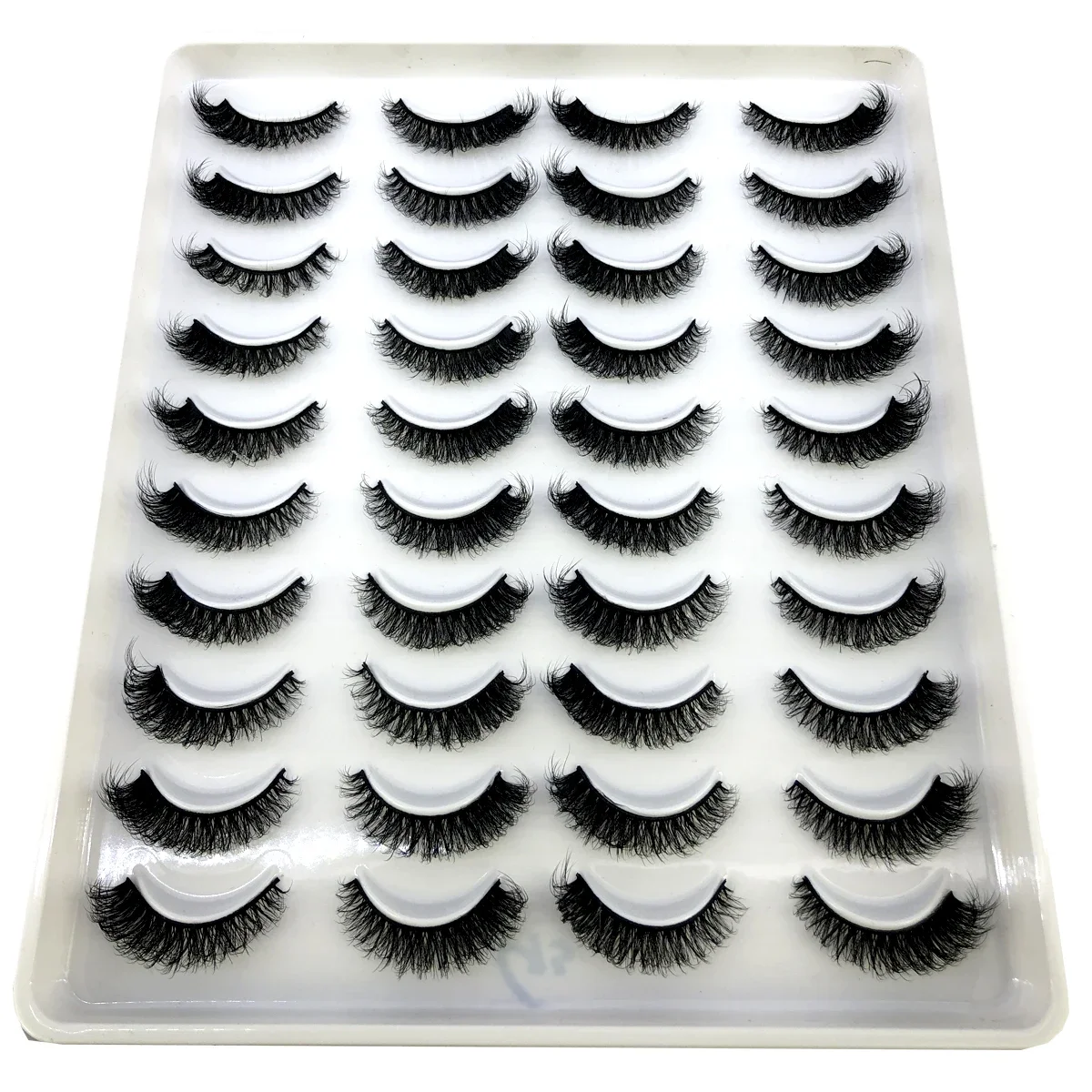 新作20ペア キャットアイつけまつげ ナチュラル3Dミンクまつげ ふわふわボリュームミンクつけまつげ クルエルティフリー ふんわりまつげ メイクアップまつげ