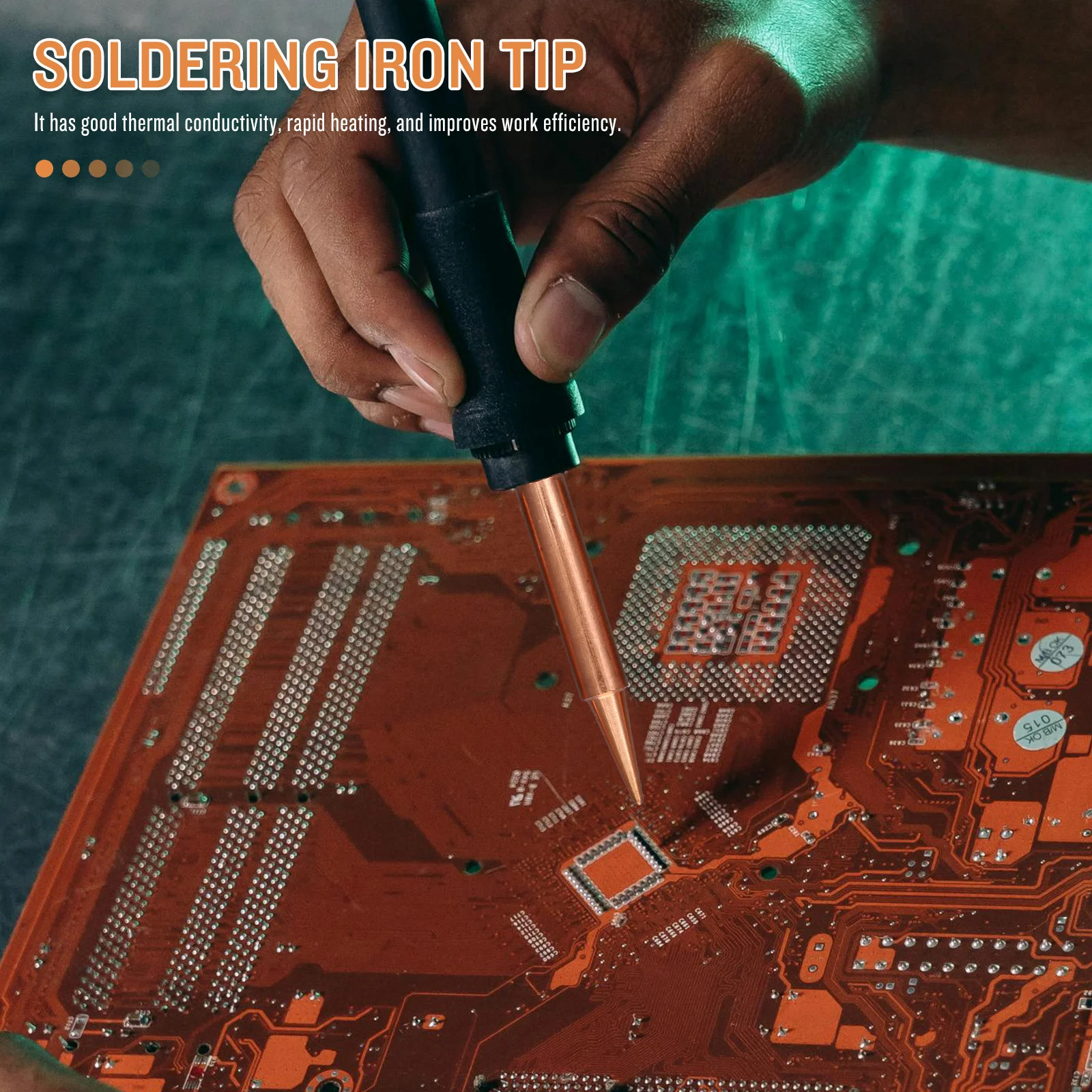 

5Pcs Soldering Iron Tips Set High Precision Resistant Corrosion Resistant Easy to Use Welding Accessories