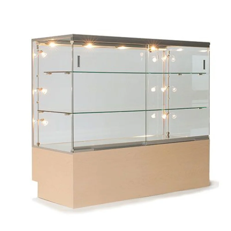 Custom. full glass showcase led top light bakery shop cabinet cake display vitrine show