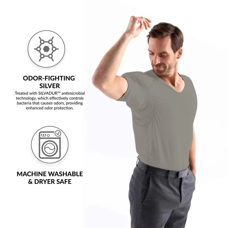 Men Undershirts Anti-transpiration T Shirt Against Underarm Sweat Proof T-shirt