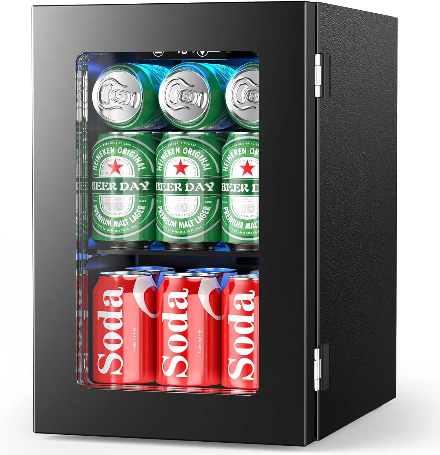 

Mini Beverage Fridge, 24-Can Compact Cooler with Digital Temperature Control, Black, Countertop Drink Refrigerator for Home
