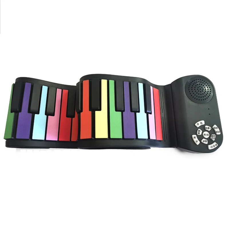 49 Key Hand Roll Piano Children's Adults Keyboard Piano Folding ABS Silicone Electric Pianos Multifunctional Portable Pianos