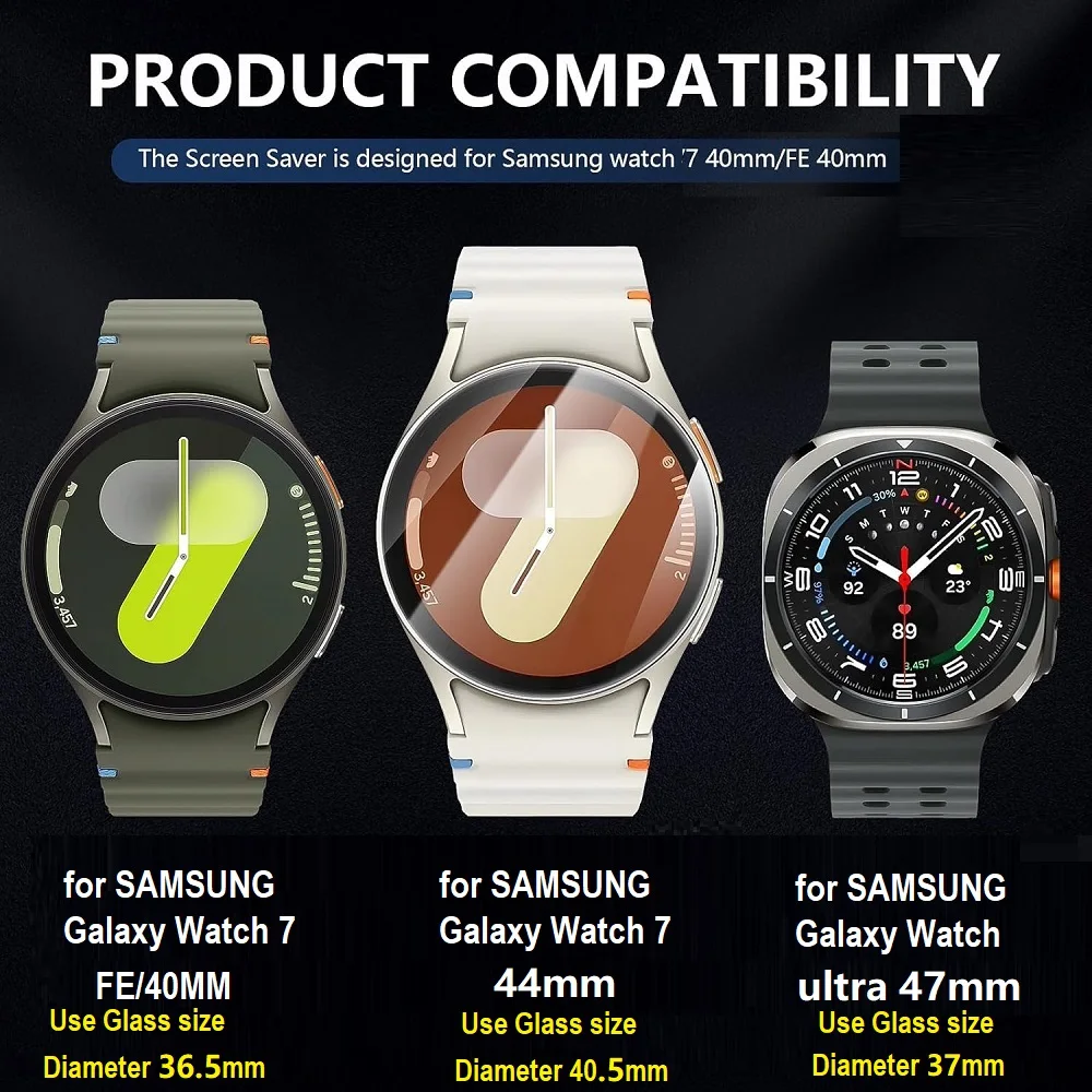 Защитная пленка для экрана Samsung Galaxy Watch 7, 5 шт., 44 мм, 40 мм/ультра 47 мм, умные часы, закаленное стекло, защитная пленка от царапин