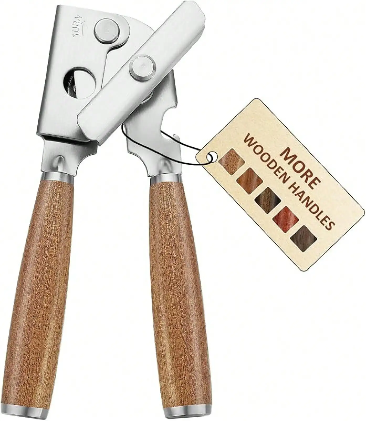 

Upgraded Efficient Manual Can Opener - Selected Solid Wood Handle, And Smooth Blade, Portable Design, Easy-Open Large Kb, Versatile Various Bottle Caps()