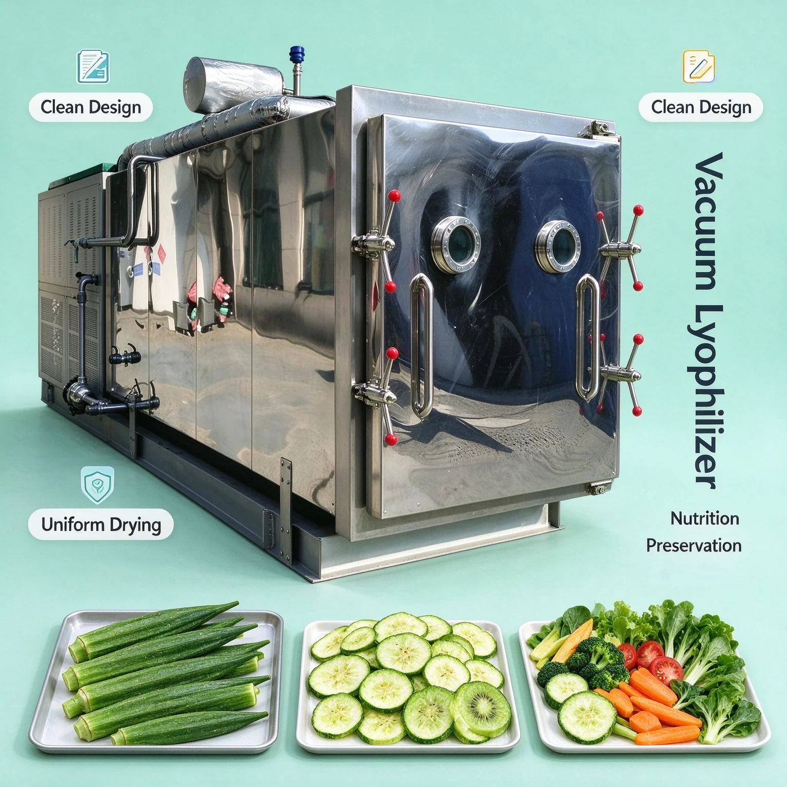 Food Processing Vacuum Freeze Dryer Industrial Lyophilizer 200kg Vegetable Fruit Lyophilizer For Bulk Production Custom