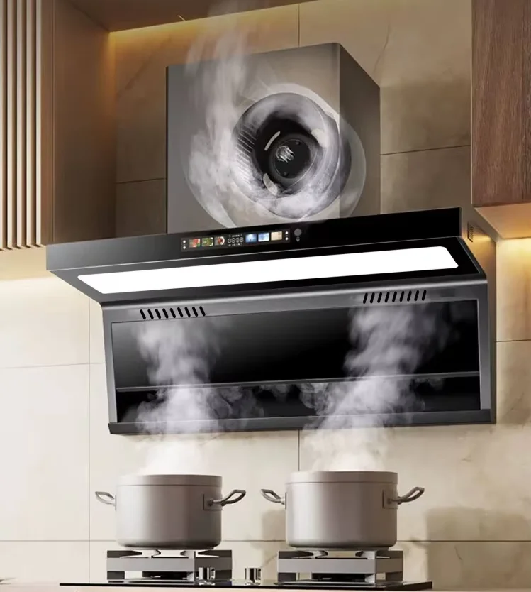 220V Hangyi Haotaitai Range Hood Kitchen Extractor Fan High Suction Top Side Dual Suction New Inverter J