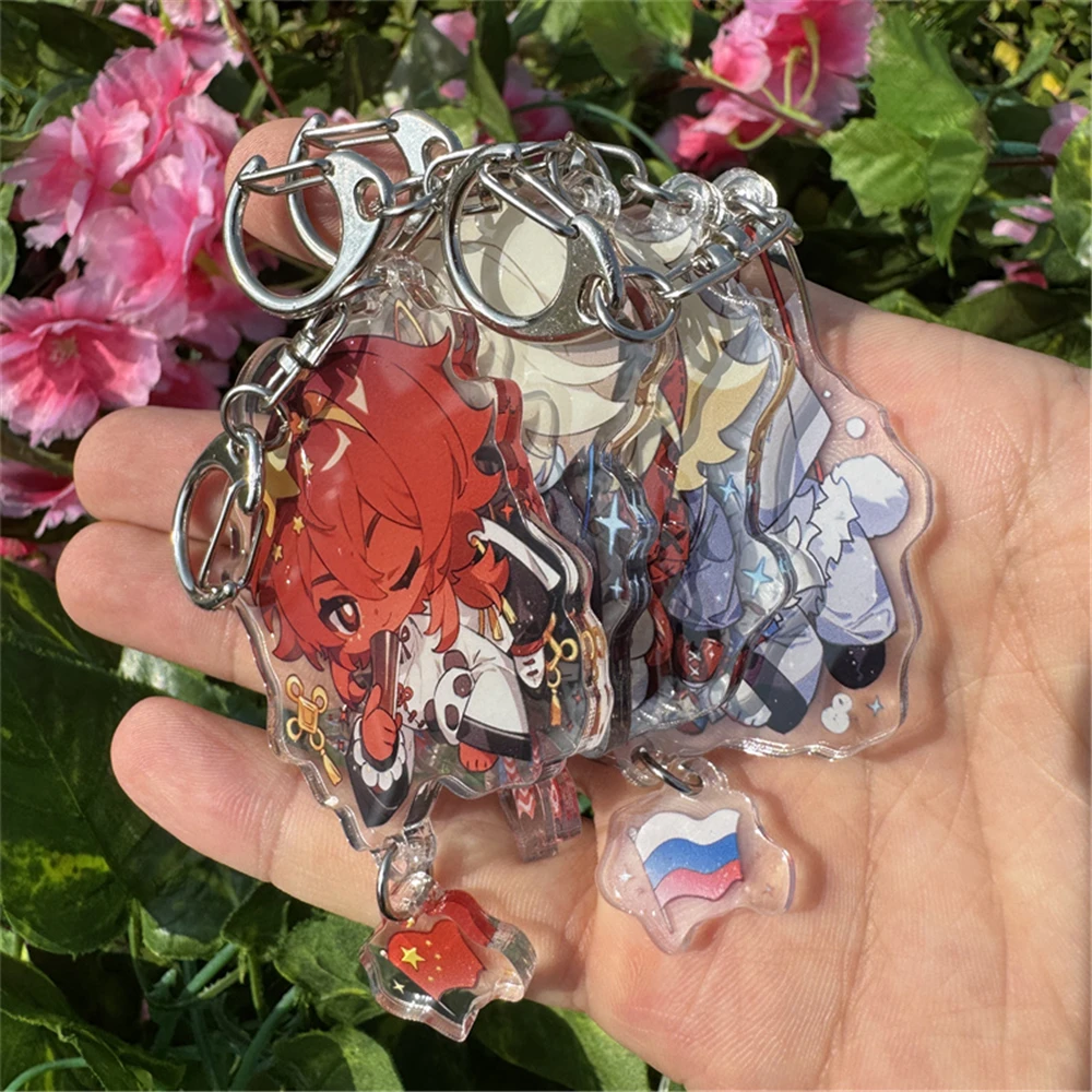 Game CountryHumans CN USA FR UK RUS Cosplay Keychains Key Chains Acrylic Keychain Pendant Xmas Gifts