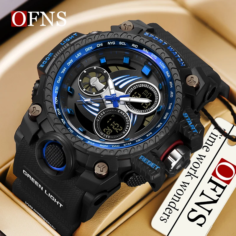 

OFNS 2024 G Style New Men's Watches 50M Waterproof Shock Sports Military Quartz Watch For Male Digital Wristwatch Clock 3155