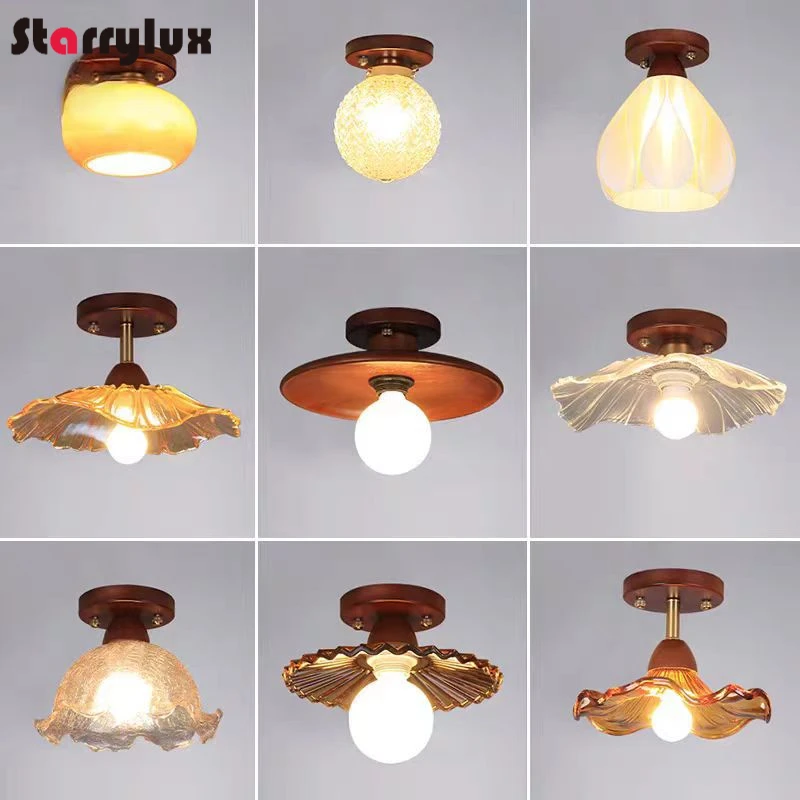 

Wabi-Sabi Hallway Light | Walnut Wood + Glass Shade | 3-Color LED | Mid-Century Modern