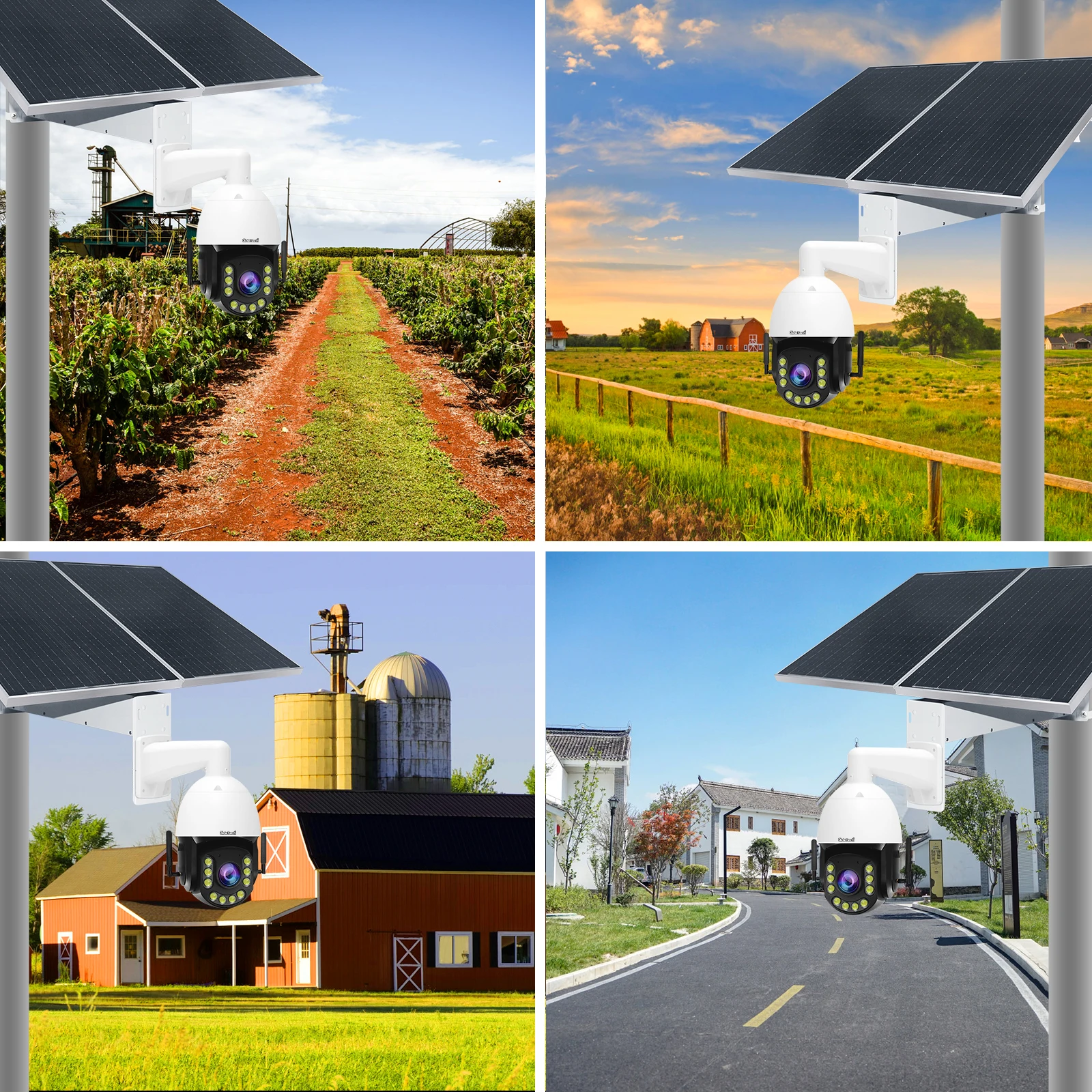 كاميرا JideTech 8MP 36X زووم بصري تعمل بالطاقة الشمسية 4G إصدار الاتحاد الأوروبي كاميرا PTZ مع بطاريات ليثيوم قابلة لإعادة الشحن 120W60AH