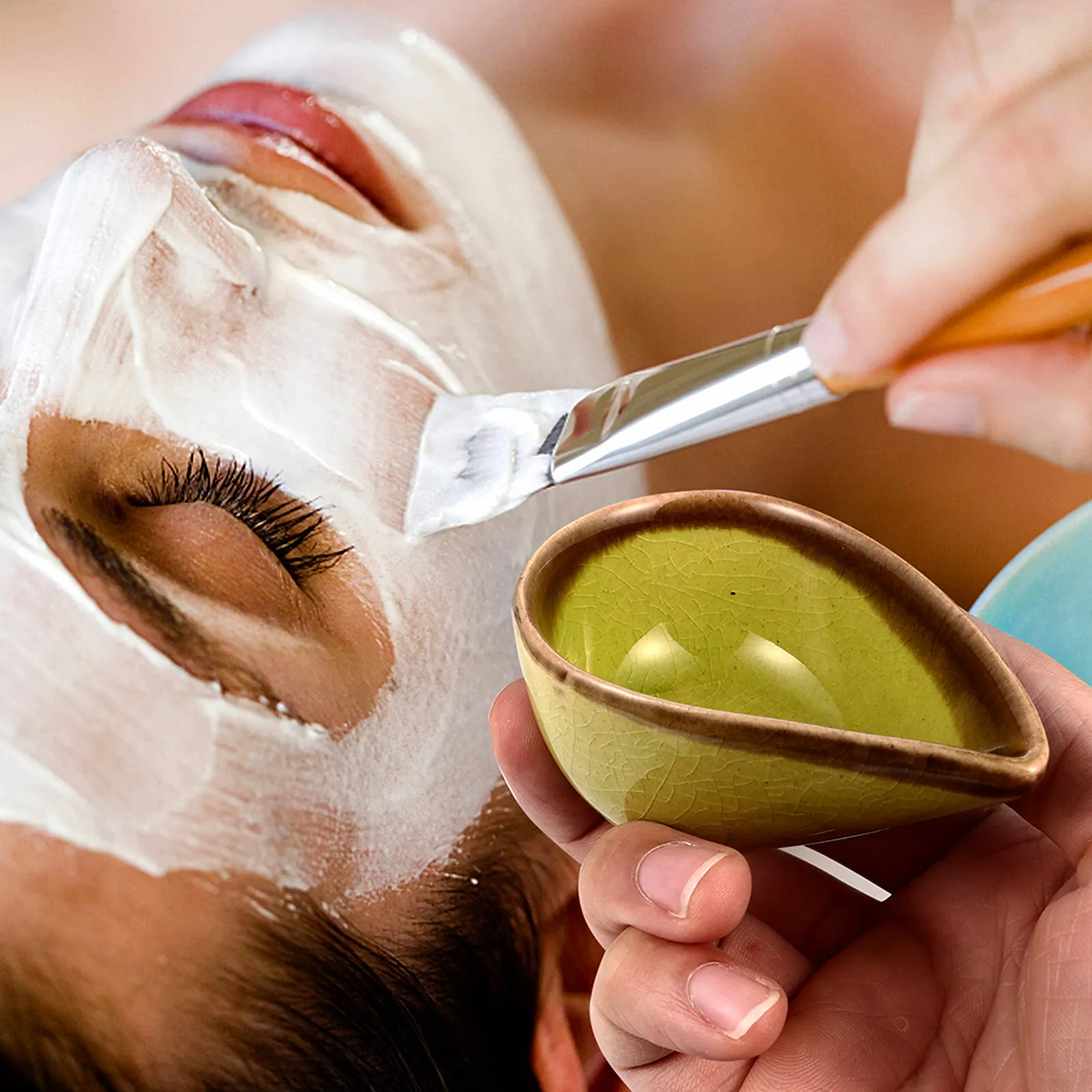 2Pcs Delicate Ceramic Essential Oil Bowl for Aromatherapy Blending Face Mask Mixing Spa Salon Home Office Hotel Use Aroma Oil 6