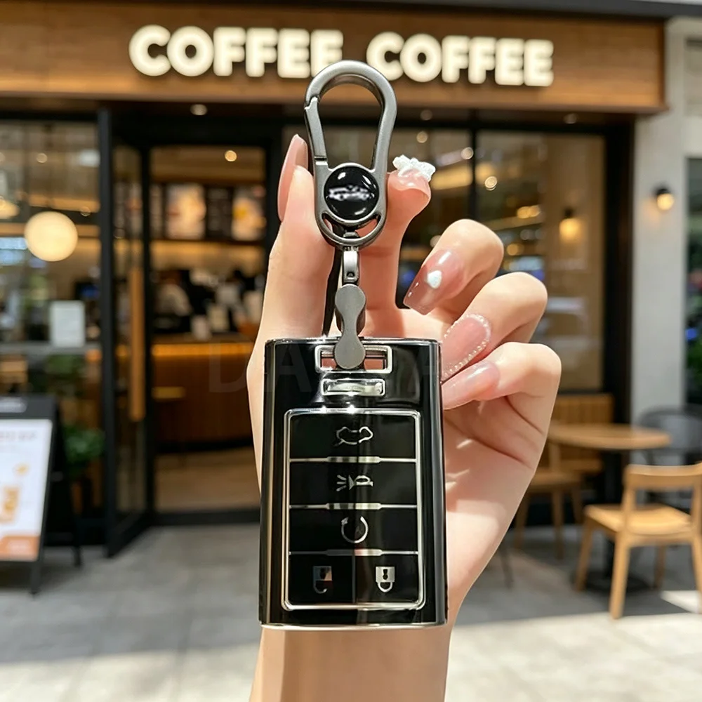5 Buttons Remote Car Smart Key Shell Case for Cadillac STS CTS SRX XTS ATS 2010 2011 2012 2015 Auto Key Holder Chain Accessories
