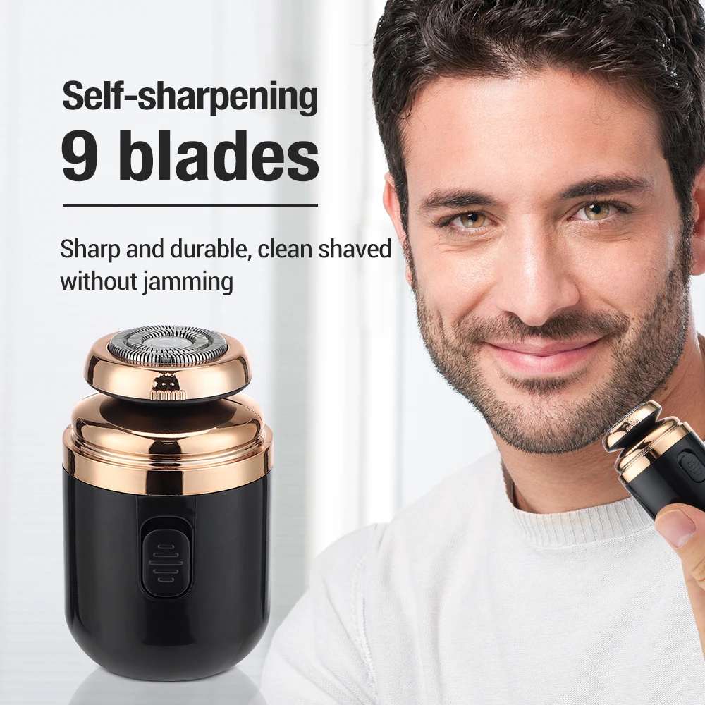 Mini Electric Capsule Shaver Strong Speed Nose Hair 2 IN 1 Trimmer Portable Rechargeable Washable Cordless Man's Travel Razor