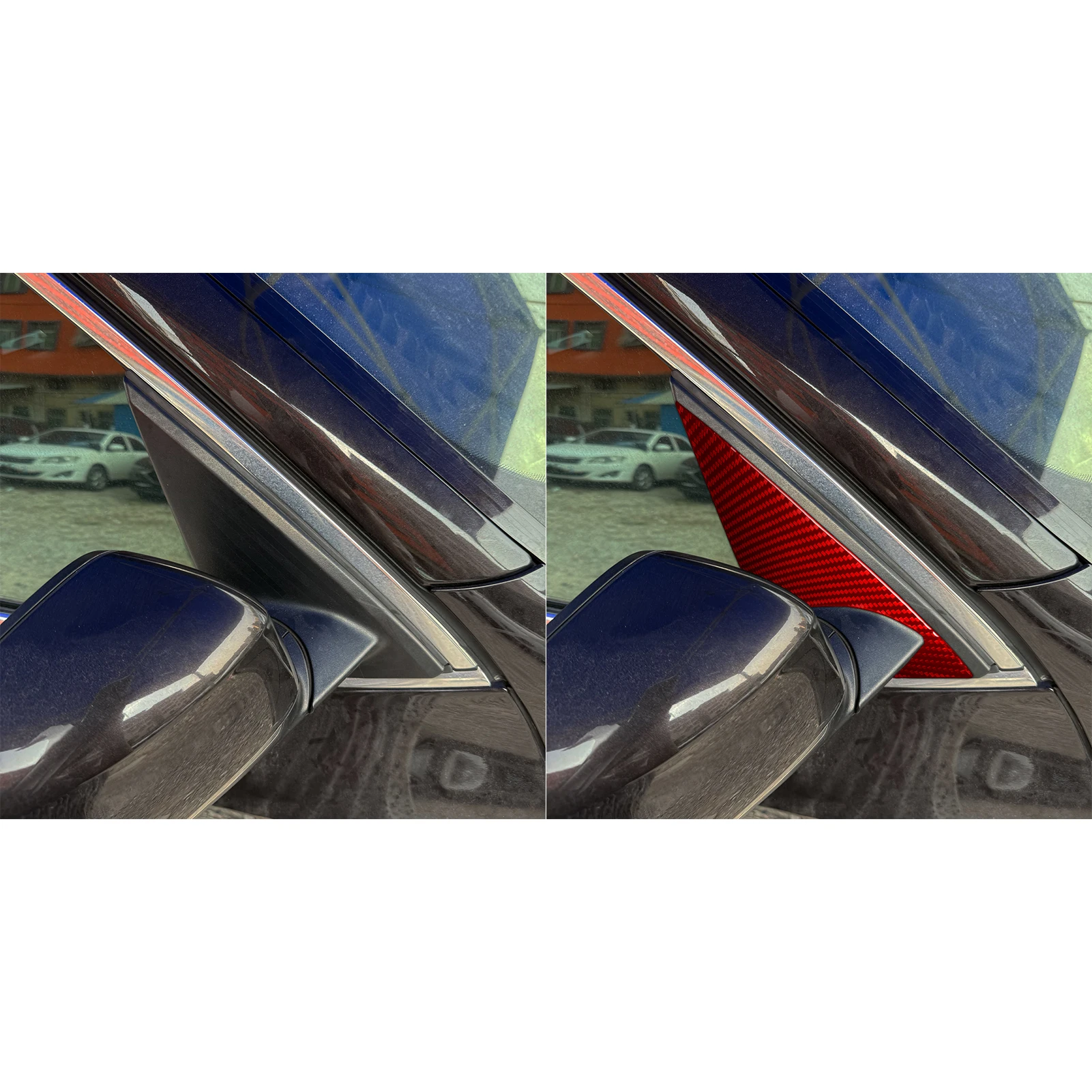 For BMW X5 2014–2018 Exterior A-pillar Panel Cover Trim Red Real Soft Carbon Fiber Interior Car Accessories Decoration Stickers