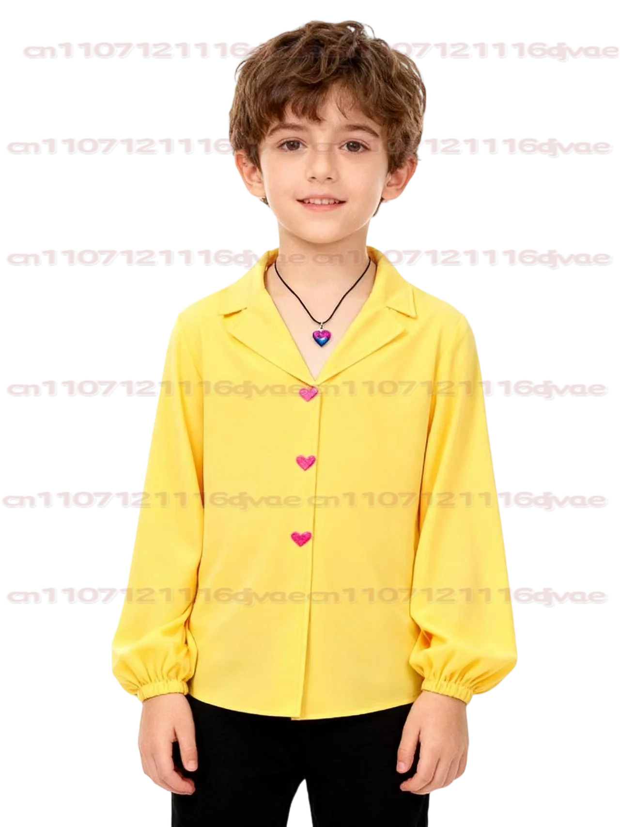 Niños película k-pop Saja niños Romance Cosplay disfraz camisa amarilla fiesta de Halloween cuello en V camisa de manga larga para niños